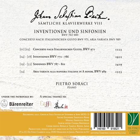 Sämtliche Klavier - CD Audio di Johann Sebastian Bach,Pietro Soraci - 2