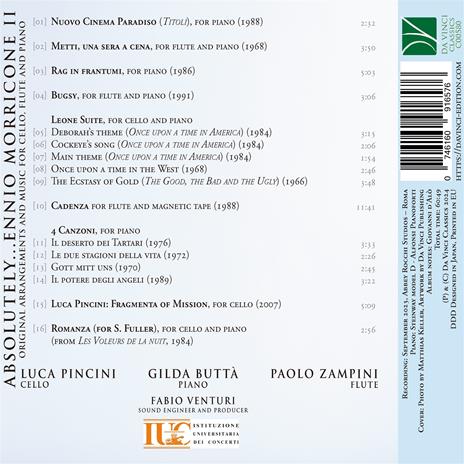 Absolutely... Morricone II. Original Arrangiaments and Music for Cello, Flute and Piano - CD Audio di Ennio Morricone - 2