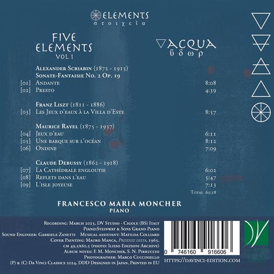 Five Elements Vol.1. Acqua - CD Audio di Francesco Maria Moncher - 2