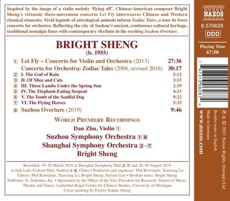 Bright Sheng. Let Fly-Zodiac Tales-Suzhou Overture - CD Audio di Dan Zhu - 2