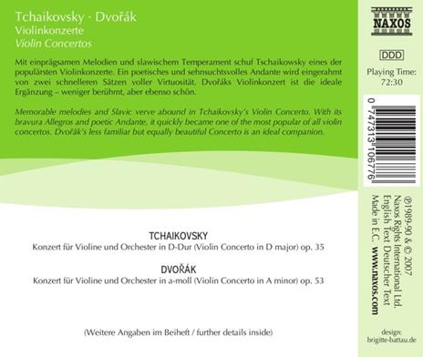 Violin Concertos - CD Audio di Antonin Dvorak,Pyotr Ilyich Tchaikovsky - 2