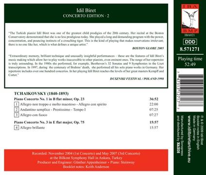 Piano Concertos Nos. 1 & 3 - CD Audio di Pyotr Ilyich Tchaikovsky