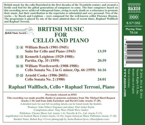 Suite. Musica inglese per violoncello e pianoforte - CD Audio di Raphael Wallfisch - 2