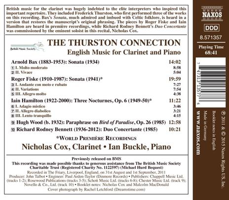 The Thurston Connection. Musica inglese per clarinetto e pianoforte - CD Audio di Nicholas Cox,Ian Buckle - 2