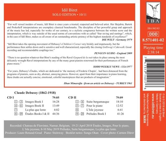 Etudes (Libri I e II) - Preludi (Libro I) - CD Audio di Claude Debussy,Idil Biret - 2
