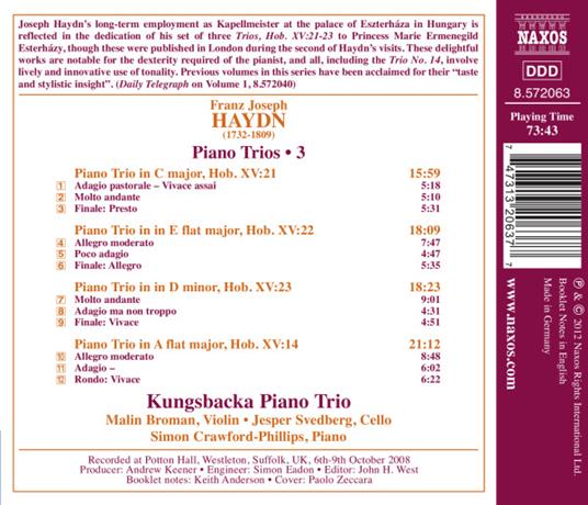 Trii con pianoforte vol.3 - CD Audio di Franz Joseph Haydn - 2