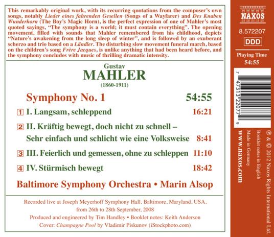Sinfonia n.1 - CD Audio di Gustav Mahler,Marin Alsop - 2
