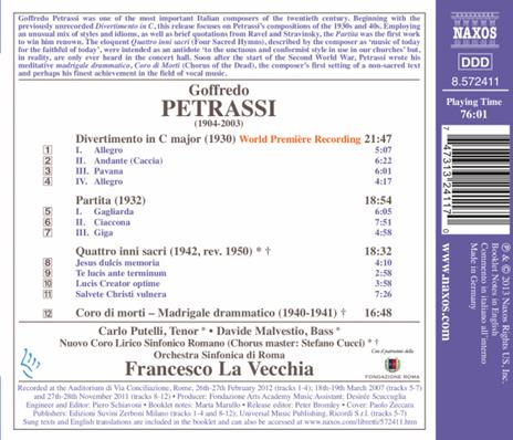 Partita - Divertimento - 4 Inni sacri - CD Audio di Goffredo Petrassi - 2