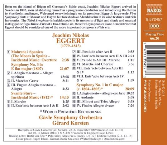 Sinfonie n.1, n.3 - CD Audio di Joachim Nikolas Eggert - 2