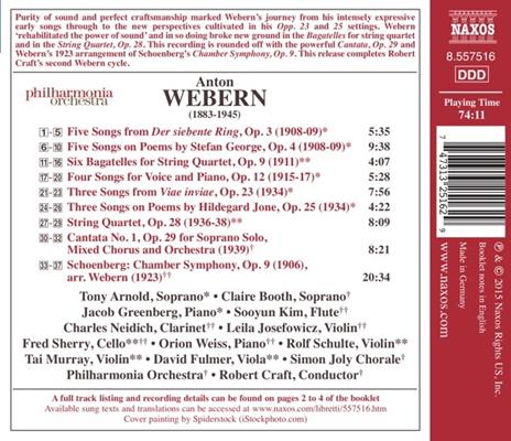 Musica vocale e da camera - CD Audio di Anton Webern,Robert Craft - 2