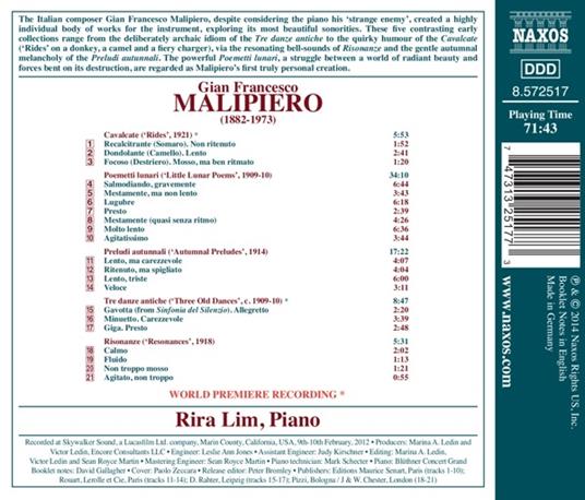 Opere per pianoforte - CD Audio di Gian Francesco Malipiero - 2