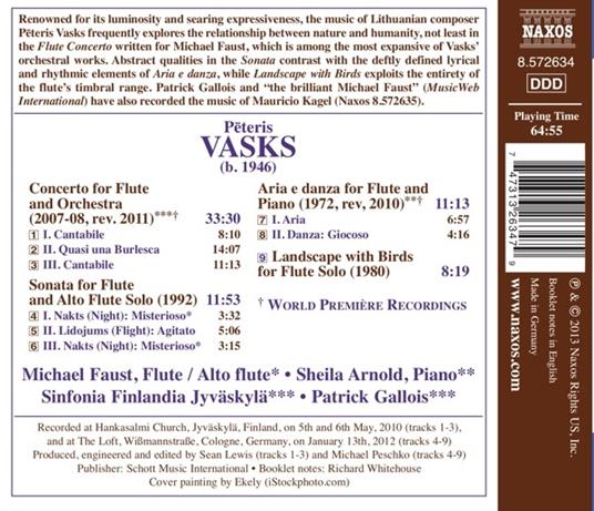 Concerto per flauto - Sonata per flauto - CD Audio di Peteris Vasks - 2