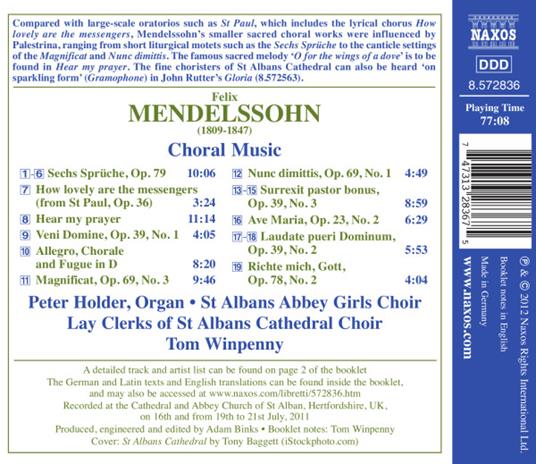 Musica corale - CD Audio di Felix Mendelssohn-Bartholdy - 2