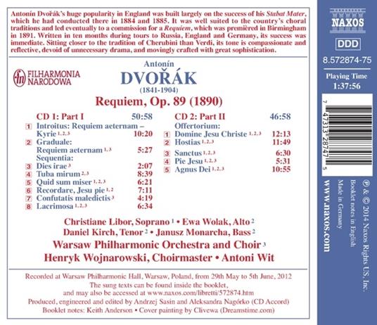 Requiem - CD Audio di Antonin Dvorak,Antoni Wit - 2