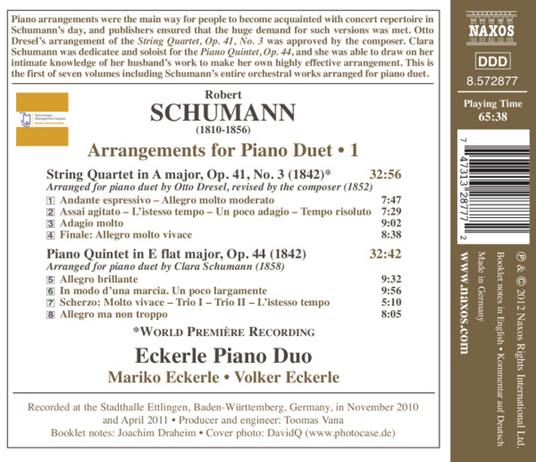 Trascrizioni per pianoforte a 4 mani - CD Audio di Robert Schumann - 2
