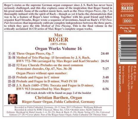 Opere per Organo vol.16 - CD Audio di Max Reger - 2