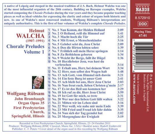 Preludi su corali vol.1 - CD Audio di Helmut Walcha - 2