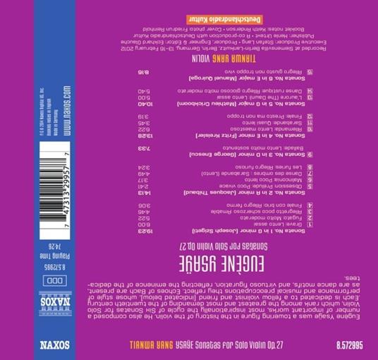 Sonate per violino solo op.27 - CD Audio di Eugene Ysaye - 2