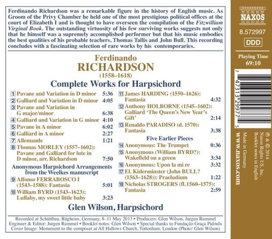 Opere per clavicembalo - CD Audio di Ferdinand Richardson - 2