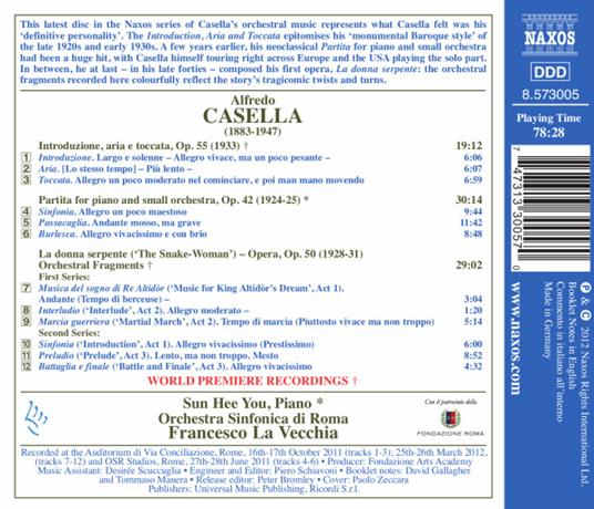 Frammenti Orchestrali da La Donna Serpente Op.50 - CD Audio di Alfredo Casella - 2