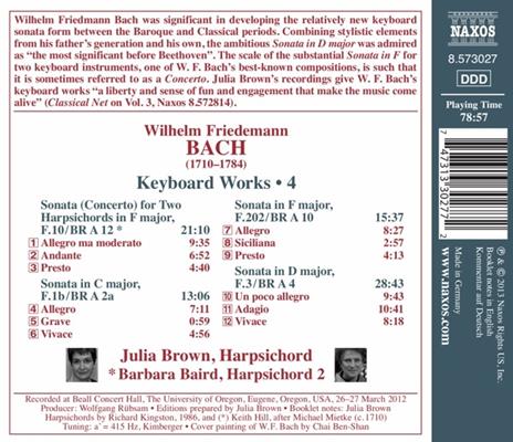 Opere per strumento a tastiera vol.4 - CD Audio di Wilhelm Friedemann Bach - 2