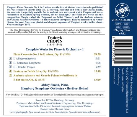 Piano Concerto No. 1, Fantasy On Polish Airs & Andante Spianato and Grande Polonaise Brillante - CD Audio di Frederic Chopin - 2