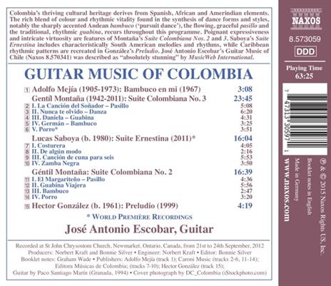 Opere per chitarra di compositori colombiani - CD Audio di José Antonio Escobar - 2