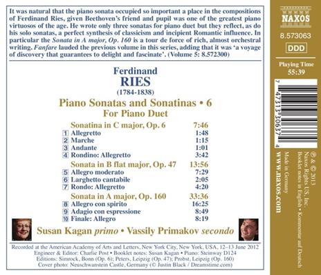 Sonate e sonatine per 2 pianoforti - CD Audio di Ferdinand Ries - 2
