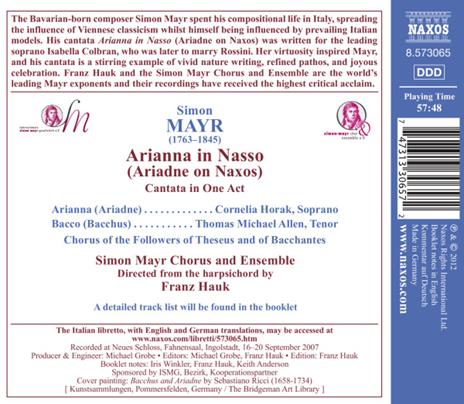 Arianna a Nasso - CD Audio di Johann Simon Mayr - 2