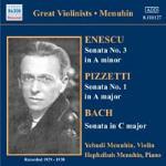 Sonata per violino n.3 / Sonata per violino n.1 / Sonata per violino BWV1005 - CD Audio di Johann Sebastian Bach,George Enescu,Ildebrando Pizzetti,Yehudi Menuhin