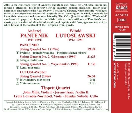 Quartetti per archi - CD Audio di Witold Lutoslawski,Andrzej Panufnik - 2