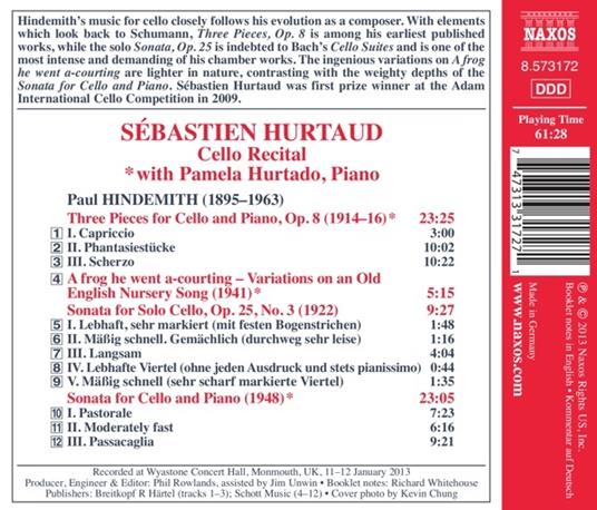 Musica per violoncelllo e pianoforte - CD Audio di Paul Hindemith - 2
