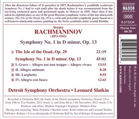 Sinfonia n.1 - L'isola dei morti - CD Audio di Sergei Rachmaninov - 2