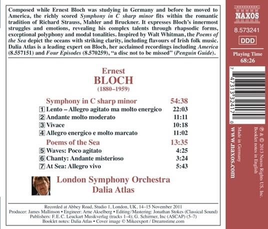 Sinfonia in Do diesis minore - Poemi del mare - CD Audio di Ernest Bloch - 2