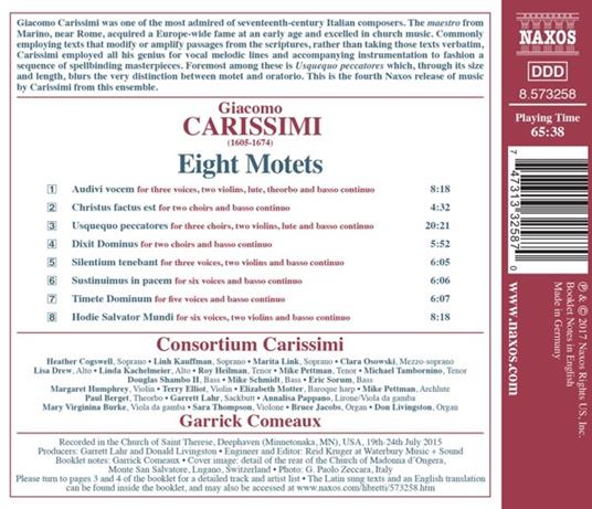 8 Mottetti - CD Audio di Giacomo Carissimi,Consortium Carissimi - 2