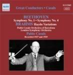 Sinfonie n.1, n.4 - Ouverture Le rovine di Atene / Variazini su un tema di Haydn - CD Audio di Ludwig van Beethoven,Johannes Brahms,Pablo Casals,London Symphony Orchestra,Pablo Casals Orchestra Barcellona