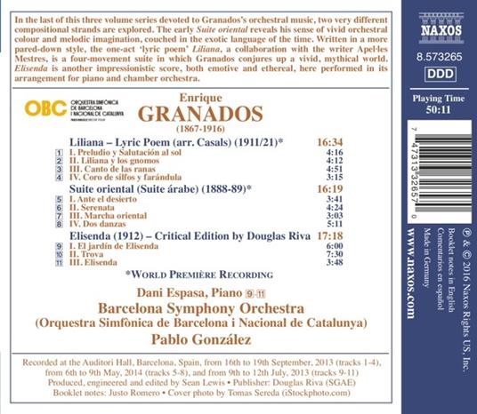 Opere per orchestra vol.3 - CD Audio di Enrique Granados - 2
