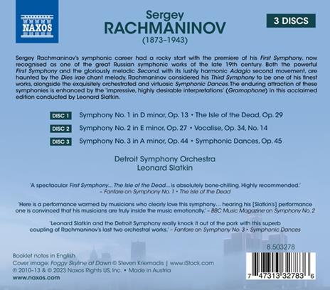 Complete Symphonies - CD Audio di Sergei Rachmaninov,Leonard Slatkin,Detroit Symphony Orchestra - 2