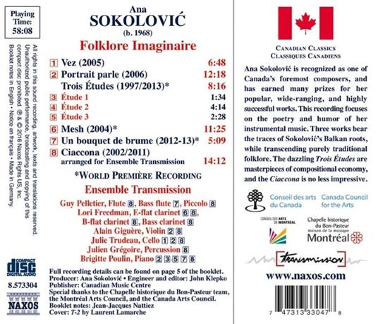Folklore imaginaire - CD Audio di Ana Sokolovic - 2