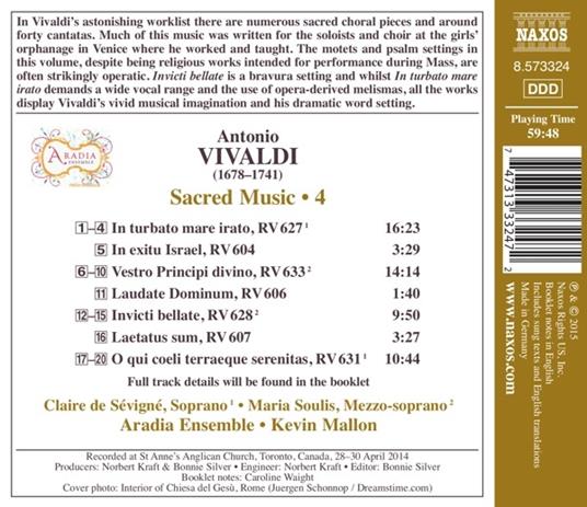 In Turbato Mare Irato. Musica sacra vol.4 - CD Audio di Antonio Vivaldi - 2