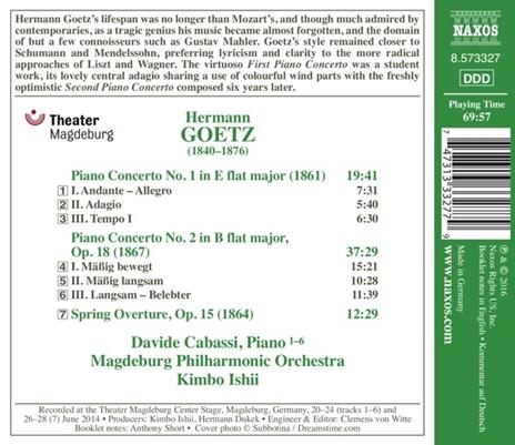 Concerti per pianoforte n.1, n.2 op.18 - CD Audio di Hermann Goetz - 2