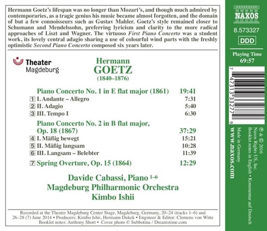 Concerti per pianoforte n.1, n.2 op.18 - CD Audio di Hermann Goetz - 2