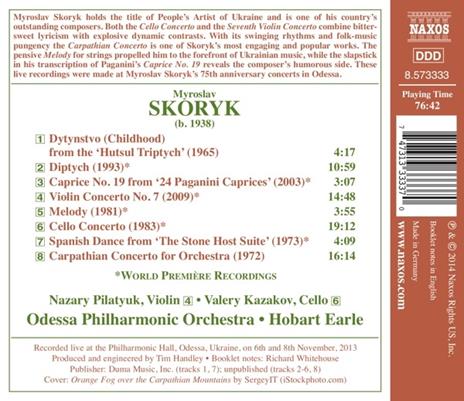 Concerto Carpaziano - Dittico - CD Audio di Myroslav Skoryk - 2