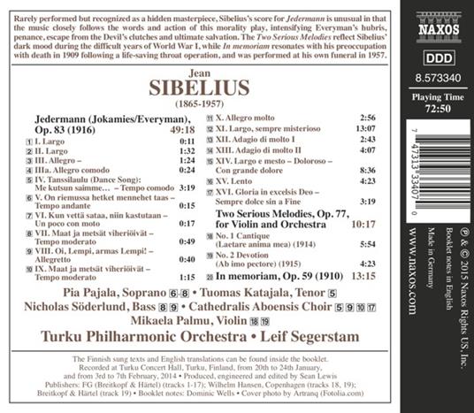Jedermann op.53 - Melodie op.77 - In memoriam - CD Audio di Jean Sibelius - 2