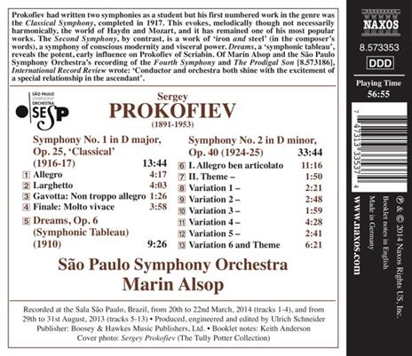 Sinfonie n.1, n.2 - CD Audio di Sergei Prokofiev - 2