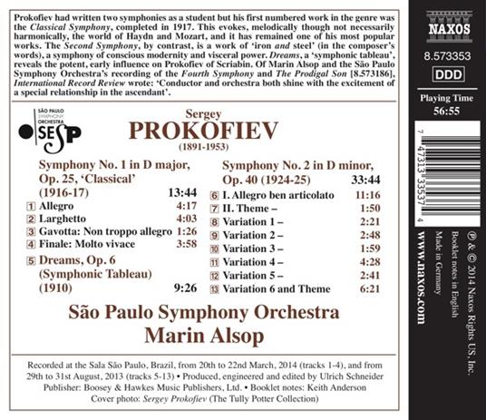 Sinfonie n.1, n.2 - CD Audio di Sergei Prokofiev - 2