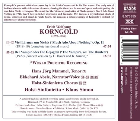 Complete Incidental Music - CD Audio di Erich Wolfgang Korngold - 2