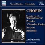 Sonata per pianoforte n.2 - Preludi op.28 - 3 Nuovi studi - Berceuse - Barcarola - CD Audio di Frederic Chopin,Arthur Rubinstein