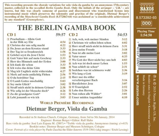 The Berlin Gamba Book - CD Audio di Dietmar Berger - 2