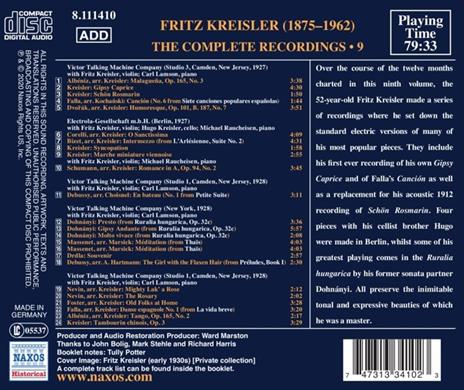 Registrazioni complete vol.9. - Blu-ray Audio di Fritz Kreisler - 2